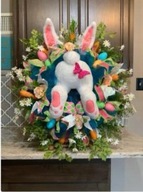 Jarný venček na dvere Veľkonočný zajačik 50 CM