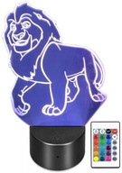 3D LED LAMPA LION KRÁĽ SIMBA MUFASA KING LION PILOT 3D LED LAMPA LION KRÁĽ SIMBA MUFASA KING LION PILOT