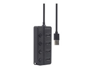 GEMBIRD 4-portový USB 2.0 hub so spínačmi s napájacím vstupom GEMBIRD 4-portový USB 2.0 hub so spínačmi s napájacím vstupom