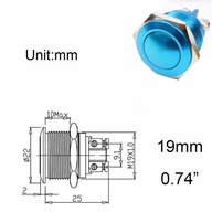 Modré tlačidlo 19 mm (0,74 palca) mm Kovové Modré tlačidlo 19 mm (0,74 palca) mm Kovové
