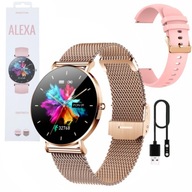 SMARTWATCH DÁMSKE ZLATÉ HODINKY ALEXA + REMienok