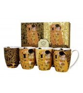 Súprava porcelánových hrnčekov, 4 klasické hrnčeky, inšpirované Gustavom Klimtom Súprava porcelánových hrnčekov, 4 klasické hrnčeky, inšpirované Gustavom Klimtom