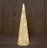 Vianočný stromček, kovový kužeľ, biela farba 60