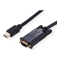 MiniDisplayPort M - VGA M adaptérový kábel, čierny, 1 m MiniDisplayPort M - VGA M adaptérový kábel, čierny, 1 m