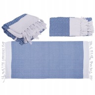 Fouta uterák modro-biely 80x170cm Saunový bazén Fouta uterák modro-biely 80x170cm Saunový bazén