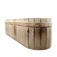 Drevený oválny balkónový box na kvety, 60 cm Drevený oválny balkónový box na kvety, 60 cm