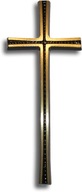 Mosadzný náhrobný kríž s drážkou, vysoký 20 cm