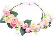 venček do vlasov ROSE FLOWERS, pivonka, púdrové boho venček do vlasov ROSE FLOWERS, pivonka, púdrové boho