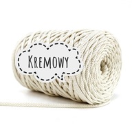 Plochý polyesterový strun 5 mm pimotka - krémová Plochý polyesterový strun 5 mm pimotka - krémová