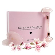 JADE TVÁROVÝ VALEC + GUA SHA TANIER DARČEKOVÝ SET ACUS MED