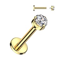 PRE BEARD LIP LABRET CRYSTAL 3MM TITANIUM G23 PRE BEARD LIP LABRET CRYSTAL 3MM TITANIUM G23