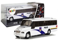 Policajný autobus Biely policajný autobus s napínačom
