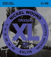 Struny pre elektrickú gitaru D'ADDARIO EXL115 (11-49) Struny pre elektrickú gitaru D'ADDARIO EXL115 (11-49)