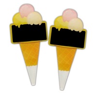 Cenovky na zmrzlinu - farebné kornútky, 10 ks
