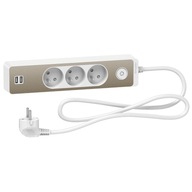 SCHNEIDER ODACE PREdlžovací kábel 3-VÝSTUP 2xUSB 1,5M