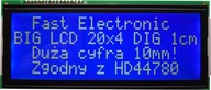 LCD displej 4x20 20x4 BIG HD44780 ZNAKY 10mm