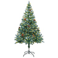 Umelý matný vianočný stromček s LED svetielkami a borovicami
