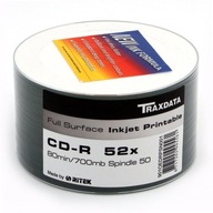 TRAXDATA RITEK CD-R 700 MB 52X PRINTABLE SP*50 901SP50NOPCPL TRAXDATA RITEK CD-R 700 MB 52X PRINTABLE SP*50 901SP50NOPCPL