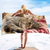 Plážová osuška Cat print s mikrovláknom Plážová osuška Cat print s mikrovláknom