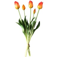 Žlté a červené TULIPSY 46 cm, 5 ks gumy, ako živé