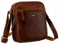 Pánska messenger taška PETERSON s dlhým popruhom, prírodná koža