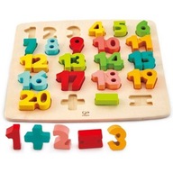 Farebné drevené matematické puzzle Hape 3+