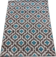 Módny koberec - ďatelina tyrkysovo šedá 120x160