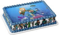 Obdĺžniková tortová oblátka + postavičky z Minecraftu