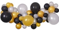 Girland Balloons Mix Black Gold Silver Birthday Girland Balloons Mix Black Gold Silver Birthday