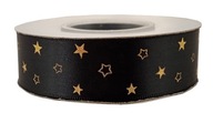 Stuha stuha 25 mm 22 m čierna hviezda Stuha stuha 25 mm 22 m čierna hviezda