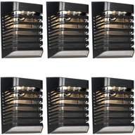 6x ČIERNA SOLARNÁ LAMPA SNÍMAČ VONKAJŠIEHO NÁSTENNÉHO LAMPU 6x ČIERNA SOLARNÁ LAMPA SNÍMAČ VONKAJŠIEHO NÁSTENNÉHO LAMPU