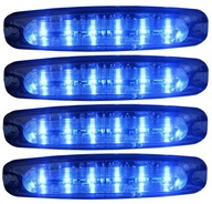 4X VÝSTRAŽNÉ LAMPY 6 LED MODRÝCH STROBOSKOPOV 4X VÝSTRAŽNÉ LAMPY 6 LED MODRÝCH STROBOSKOPOV
