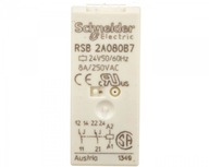 Relé rozhrania 2P 24V AC AgNi RSB2A080B7