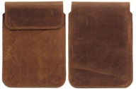 E-BOOK puzdro vertikálne kožené s chlopňou 168x128mm hnedé