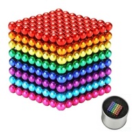 Magnetické guličky 216 ks 5mm 8 farebná kocka