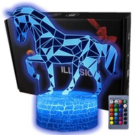 3D LED USB nočná lampa + diaľkové ovládanie ako darček Kôň 3D LED USB nočná lampa + diaľkové ovládanie ako darček Kôň