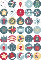 Nálepky Vianočný adventný kalendár