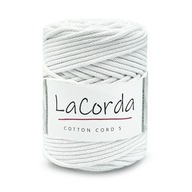 Kábel šnúry La Corda Cordton 5 mm / valček 100 m / 100 bielych valčekov Kábel šnúry La Corda Cordton 5 mm / valček 100 m / 100 bielych valčekov