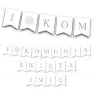 BANNER nápis 1. sväté prijímanie Názov - strieborné personalizované prijímanie BANNER nápis 1. sväté prijímanie Názov - strieborné personalizované prijímanie