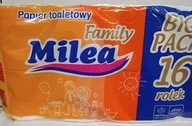 Toaletný papier Milea Family, biely, 16 ks.
