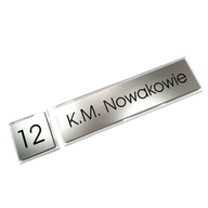 Doska a číslo na bytové dvere, AKÝKOĽVEK OBSAH, sada, 15cm x 4cm Doska a číslo na bytové dvere, AKÝKOĽVEK OBSAH, sada, 15cm x 4cm
