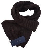 Šatka Tommy Hilfiger, bavlna, hnedá Šatka Tommy Hilfiger, bavlna, hnedá