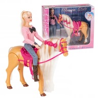 Kôň PRACUJE, VYDÁVA ZVUKY s bábikou a sedlom
