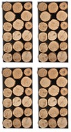 4 drevené panely na stenu, kotúče zo surového dubu