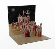 Vianočná pohľadnica 3D Betlehem troch mudrcov