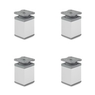 Nábytkové nohy štvorcové V-6 cm strieborné 4x Nábytkové nohy štvorcové V-6 cm strieborné 4x