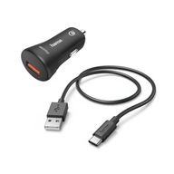HAMA NABÍJAČKA do auta 1xUSB QC3.0 + USB-C kábel čierny HAMA NABÍJAČKA do auta 1xUSB QC3.0 + USB-C kábel čierny