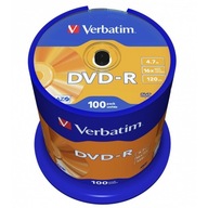 Verbatim DVD-R | 4,7 GB | x16 | tortová krabička 100 ks | matná strieborná