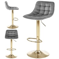 Barová stolička Gold Glamour 021H Grey Velvet