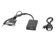 Adaptér Lanberg AD-0021-BK (D-Sub (VGA), Mini Jack Adaptér Lanberg AD-0021-BK (D-Sub (VGA), Mini Jack